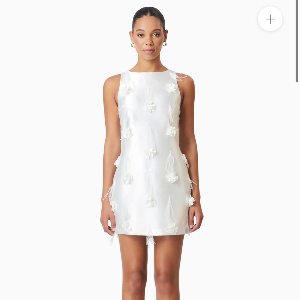 ELLIATT Lunaria Satin Mini Dress In White